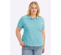 Sheego Poloshirt mit Seitenschlitzen 42 aqua