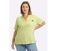 Sheego Poloshirt mit V-Ausschnitt 40/42 pistazie