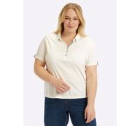 Sheego Poloshirt mit Zierriegel 54 ecru