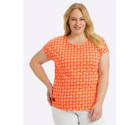 Sheego Print-Shirt aus reiner Baumwolle 50 orange-ecru-bedruckt