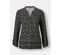 Sheego Print-Shirt in Lyocell-Qualität 44 khaki-marine-bedruckt