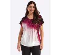 Sheego Print-Shirt mit Foliendruck 36 dunkelrot-goldfarben-bedruckt