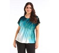 Sheego Print-Shirt mit Foliendruck 36 petrol-goldfarben-bedruckt