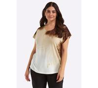 Sheego Print-Shirt mit Foliendruck 36 sand-goldfarben-bedruckt