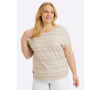 Sheego Print-Shirt mit Rundhals-Ausschnitt 36 beige-ecru-bedruckt