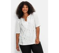 Sheego Print-Shirt mit Seitenschlitzen 40 ecru