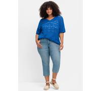 Sheego Pullover im Ajourstrick 52/54 kobaltblau