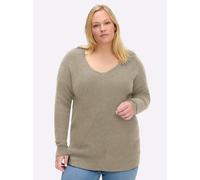 Sheego Pullover in Rippstruktur 52/54 beige-meliert