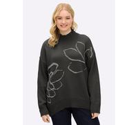 Sheego Pullover mit glitzerndem Intarsienmuster 48/50 graphit-grau-gemustert