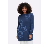 Sheego Pullover mit Intarsienmuster 56/58 jeansblau-gemustert