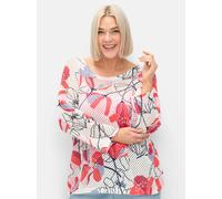 Sheego Pullover mit Lochstrickmuster 56/58 champagner-gemustert