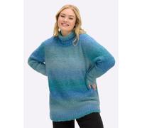 Sheego Pullover mit Streifen und Glanz-Effekt 48/50 topas-jeansblau-gestreift