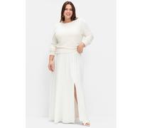 Sheego Pullover mit tiefem V-Ausschnitt hinten 40/42 offwhite