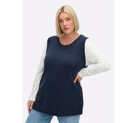 Pullunder SHEEGO "Pullunder", Herren, Gr. 40/42, dunkelblau, meliert, 100% Baumwolle, meliert, Pullover Pullunder (84931254-40) dunkelblau, meliert