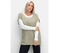 Sheego Pullunder mit weitenregulierbarem Saum 42 khaki-meliert