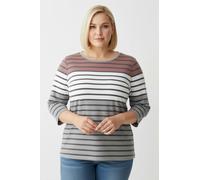 Sheego Ringelshirt aus weichem Single-Jersey 50 rosenholz-grau-geringelt