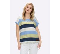 Sheego Ringelshirt mit Blockstreifen 44 lindgrün-bleu-geringelt