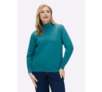 Sheego Rollkragenpullover aus reiner Baumwolle 42 petrol