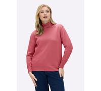 Sheego Rollkragenpullover aus reiner Baumwolle 46 korallenrot