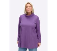 Sheego Rollkragenshirt in A-Linie 44/46 lila-meliert