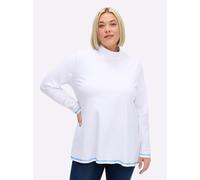 Rollkragenshirt SHEEGO "Rollkragen-Shirt", Damen, Gr. 40/42, ecru, topas, 95% Baumwolle, 5% Elasthan, unifarben, Shirts (33203709-40) ecru, topas