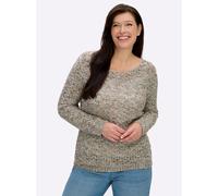 Sheego Rundhalspullover mit Multicolor-Garn 36 ecru-gemustert