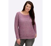 Sheego Rundhalspullover mit Multicolor-Garn 36 fuchsia-gemustert