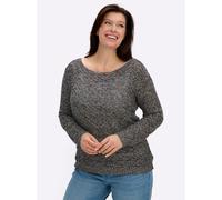 Sheego Rundhalspullover mit Multicolor-Garn 46 schwarz-gemustert