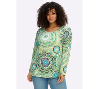 Sheego Rundhalsshirt aus reiner Baumwolle 40 pistazie-türkis-bedruckt