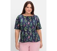 Sheego Rundhalsshirt im floralen Dessin 48 marine-altrosa-bedruckt