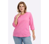 Sheego Rundhalsshirt mit 3/4-langen Ärmeln 42 rosé