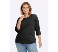 Sheego Rundhalsshirt mit 3/4-langen Ärmeln 52 schwarz