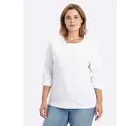 Sheego Rundhalsshirt mit 3/4-langen Ärmeln 56 weiß