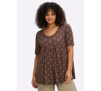 Sheego Rundhalsshirt mit Paisleyprint 44/46 schoko-sesam-bedruckt