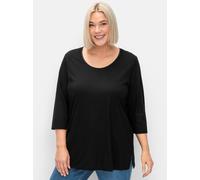 Sheego Rundhalsshirt mit Seitenschlitzen 40/42 schwarz