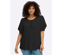 Sheego Rundhalsshirt mit Tulpenärmeln 48/50 schwarz