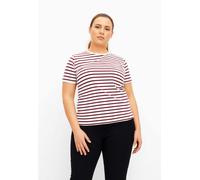 Sheego S cloud dancer stripes:ruby wine