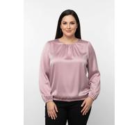 Satinbluse LADY, Damen, Gr. 50, lila (hortensie), 97% Polyester, 3% Elasthan, unifarben, Rundhals, Blusen (52568301-50) hortensie
