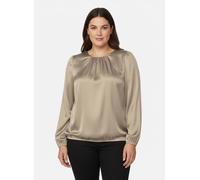 Sheego Satinbluse mit Raffungen 52 beige