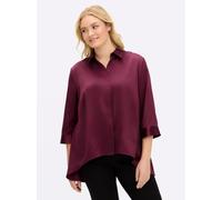 Sheego Satinbluse mit verkürztem Saum vorn 40 bordeaux