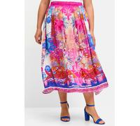 Sheego Satinrock im Multicolor-Mustermix 42 blau gemustert