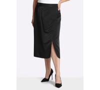 Satinrock SHEEGO, Damen, Gr. 46, schwarz, 74% Viskose, 26% Polyester, unifarben, wadenlang, Röcke (10673025-46) schwarz