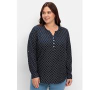 Sheego Schlupf-Bluse mit Minimal-Muster 44 marine-weiß-bedruckt