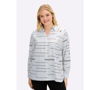 Sheego Schlupf-Bluse mit verlängertem Rückenteil 44 ecru-schwarz-bedruckt