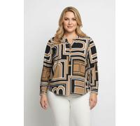 Sheego Schlupfbluse mit Krempelärmeln 40 camel-schwarz