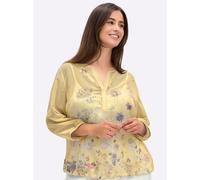 Sheego Schlupfbluse mit Spaghetti-Top 36 gelb-bedruckt