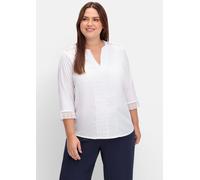 Sheego Schlupfbluse mit Spitze 40 weiß