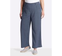Schlupfhose SHEEGO, Damen, Gr. 46, Normalgrößen, rauchblau, 98% Polyester, 2% Elasthan, unifarben, Hosen Schlupfhose (63155903-46) rauchblau