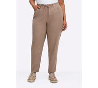 Webhose SHEEGO, Damen, Gr. 48, Normalgrößen, schlamm, gemustert, 64% Polyester, 34% Viskose, 2% Elasthan, gemustert, kariert, mehrfarbig, Hosen (86344648-48) schlamm, gemustert
