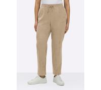 Lederimitathose SHEEGO, Damen, Gr. 56, Normalgrößen, beige, 90% Polyester, 10% Elasthan, unifarben, Hosen (20418719-56) beige
